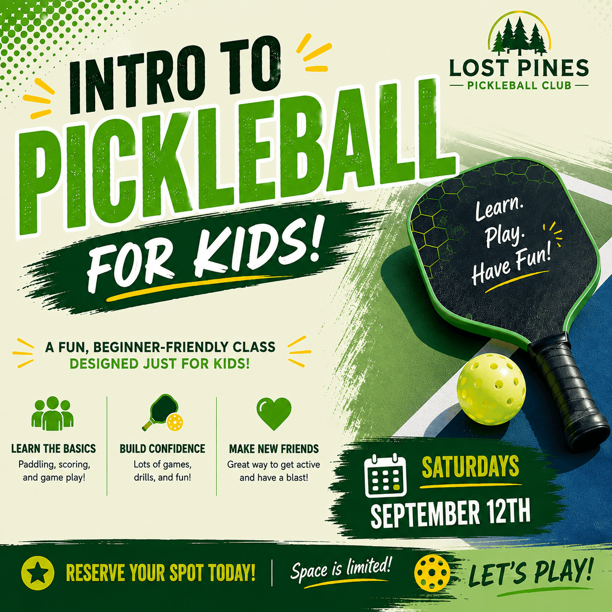 Junior Intro to Pickleball Day 9/12/26